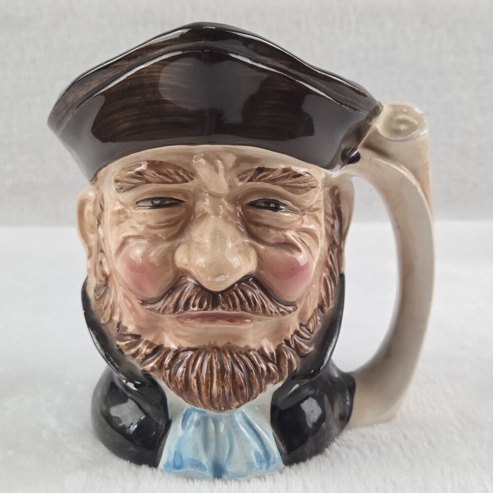 Vintage Toby Mug/Jug Captain 5" Tall Scroll Handle Made in Japan